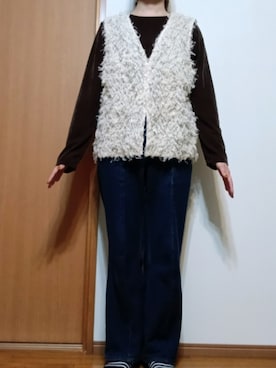 「しまむら（シマムラ）のアイテム（Tシャツ/カットソー）」を使った、Keroさん（レディース・157cm）の秋コーディネート