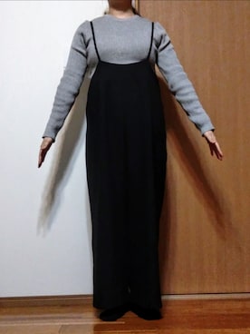 「Honeys（ハニーズ）のアイテム（オールインワン・サロペット）」を使った、Keroさん（レディース・157cm）の冬コーディネート