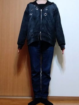 「Honeys（ハニーズ）のアイテム（トップス）」を使った、Keroさん（レディース・157cm）の春コーディネート