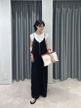 「DouDou（ドゥドゥ）のアイテム（バッグ）」を使った、doudouyuikaさん（レディース・157cm）の夏コーディネート