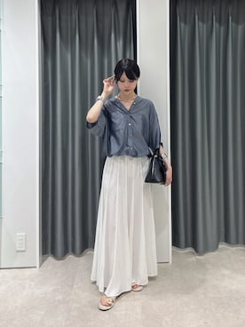 シャツ/ブラウスを使った「プリーツスカート 白」のレディース人気