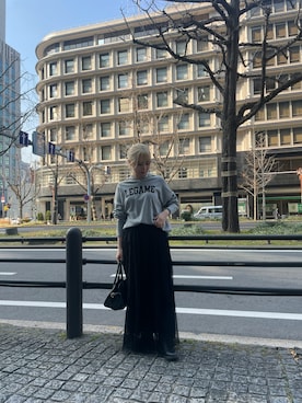 「ロゴニット」｜「アイテム（アクセサリー）」を使った、doudouyuikaさん（レディース・157cm）の冬コーディネート