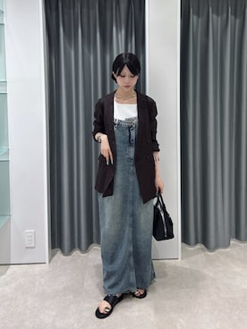 「DouDou（ドゥドゥ）のアイテム（バッグ）」を使った、doudouyuikaさん（レディース・157cm）の夏コーディネート