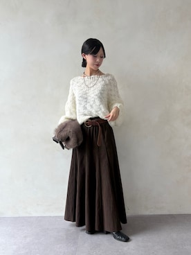 「DouDou（ドゥドゥ）のアイテム（バッグ）」を使った、doudouyuikaさん（レディース・157cm）の秋コーディネート