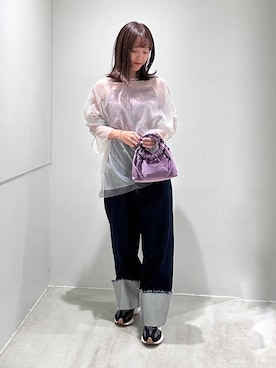 「SENSE OF PLACE by URBAN RESEARCH(センスオブプレイスバイアーバンリサーチ)のシアーチュールトップ(その他トップス、ホワイト系)」を使った、mzkitty6637さん(レディース)の夏コーディネート