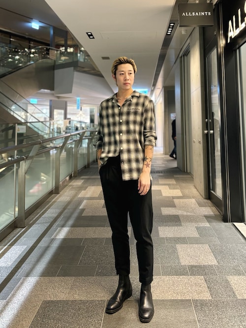 ALLSAINTS（オールセインツ） シャツ UNDERGROUND LOGO CHECK LONG