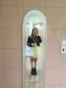 「ZARA（ザラ）のアイテム（ワンピース、イエロー系）」を使った、poriporiさん（レディース・155cm）の夏コーディネート
