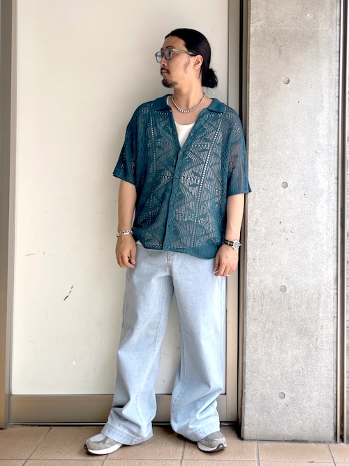 WEGO/メッシュニットBIGシャツ