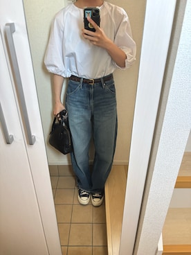 「無印良品（ムジルシリョウヒン）のアイテム」を使った、r i nさん（レディース・153cm）の夏コーディネート