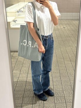 「A.P.C.（アーペーセー）のアイテム」を使った、r i nさん（レディース・153cm）の夏コーディネート
