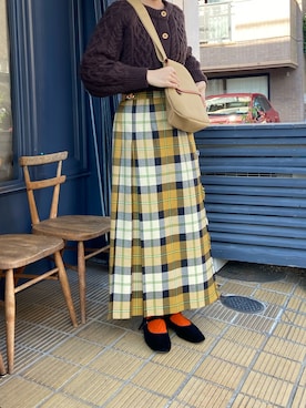 「キルトスカート」｜r i nさん（レディース・153cm）の秋コーディネート