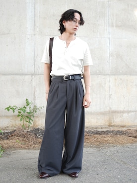 「Berwick1707(バーウィック)のアイテム」を使った、熊谷一平さん(メンズ・165cm)の夏コーディネート