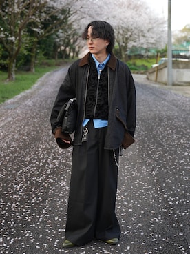 「A.D.S.R.（エーディーエスアール）のアイテム」を使った、熊谷一平さん（メンズ・165cm）の春コーディネート