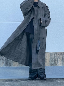 「stein（シュタイン）のアイテム（スウェット）」を使った、熊谷一平さん（メンズ・165cm）の冬コーディネート