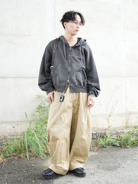 「アイテム（アクセサリー）」を使った、熊谷一平さん（メンズ・165cm）の秋コーディネート