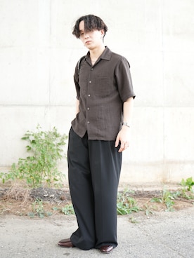 「UNIQLO（ユニクロ）のアイテム（スラックス）」を使った、熊谷一平さん（メンズ・165cm）の秋コーディネート