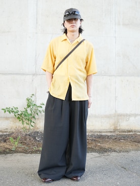 「アイテム（バッグ）」を使った、熊谷一平さん（メンズ・165cm）の夏コーディネート