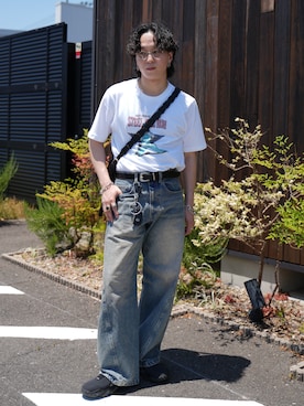 「アイテム（バッグ）」を使った、熊谷一平さん（メンズ・165cm）の夏コーディネート
