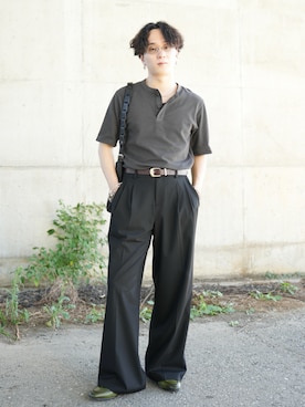 熊谷一平さん(メンズ・165cm)の秋コーディネート