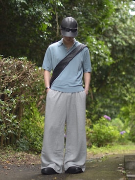 「アイテム（バッグ）」を使った、熊谷一平さん（メンズ・165cm）の夏コーディネート