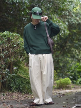 「アイテム（チノパンツ）」を使った、熊谷一平さん（メンズ・165cm）の秋コーディネート