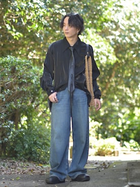 「アイテム（ネクタイ）」を使った、熊谷一平さん（メンズ・165cm）の秋コーディネート