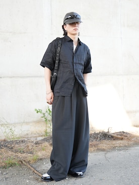 「SINSS（シンス）のアイテム（バッグ）」を使った、熊谷一平さん（メンズ・165cm）の夏コーディネート