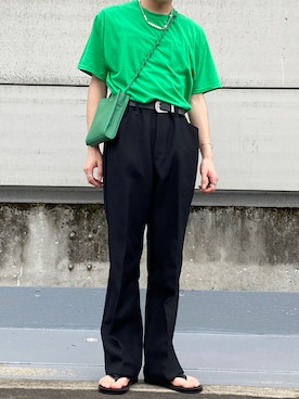 「CLANE（クラネ）のアイテム（アクセサリー）」を使った、熊谷一平さん（メンズ・165cm）の夏コーディネート