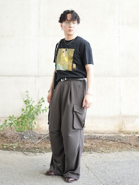 「A.D.S.R.（エーディーエスアール）のアイテム」を使った、熊谷一平さん（メンズ・165cm）の夏コーディネート