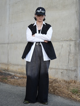 「STANDOIL（スタンドオイル）のアイテム」を使った、熊谷一平さん（メンズ・165cm）の春コーディネート