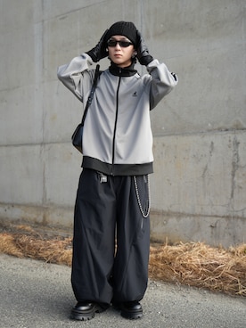 「アイテム（手袋）」を使った、熊谷一平さん（メンズ・165cm）の冬コーディネート