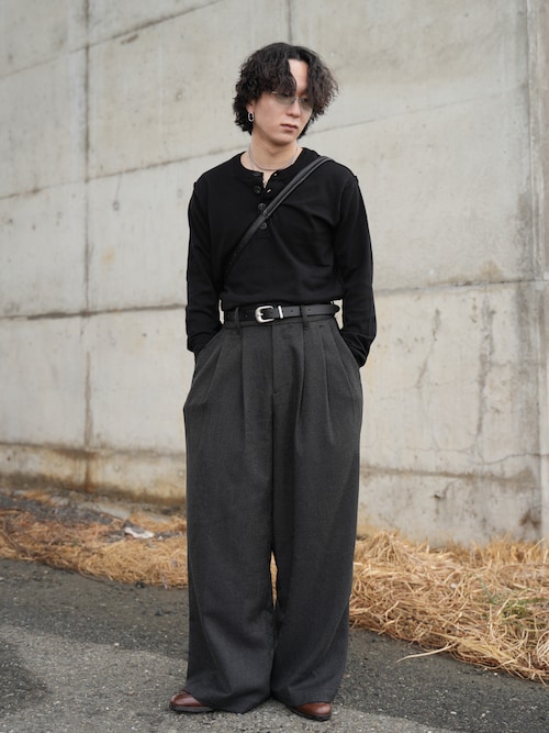 3-Tuck wide straight slacks / 3タックワイドストレートスラックス