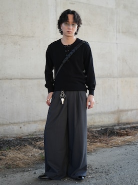 「MM6 Maison Margiela（ｴﾑｴﾑｼｯｸｽ ﾒｿﾞﾝ ﾏﾙｼﾞｪﾗ）のアイテム」を使った、熊谷一平さん（メンズ・165cm）の春コーディネート