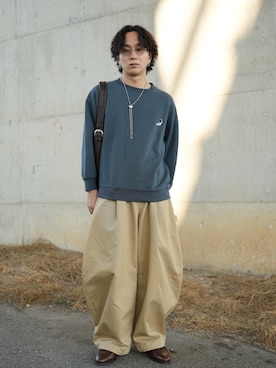 「アイテム（メガネ）」を使った、熊谷一平さん（メンズ・165cm）の秋コーディネート