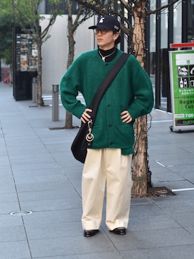 「stein（シュタイン）のアイテム」を使った、熊谷一平さん（骨格ウェーブ・メンズ・165cm）の秋コーディネート