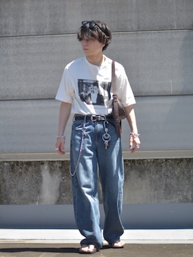 「アイテム（サンダル）」を使った、熊谷一平さん（メンズ・165cm・20代）の夏コーディネート