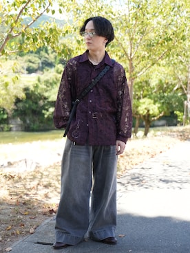 「Loose/ルース（ルース）のアイテム」を使った、熊谷一平さん（メンズ・165cm）の秋コーディネート