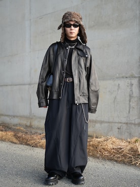 「アイテム（キャップ）」を使った、熊谷一平さん（メンズ・165cm・20代）の冬コーディネート