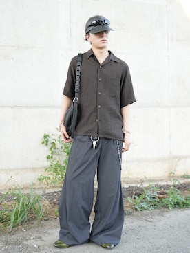 「SINSS（シンス）のアイテム（バッグ）」を使った、熊谷一平さん（メンズ・165cm）の夏コーディネート