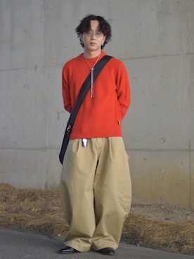 「アイテム（キーケース/キーアクセサリー）」を使った、熊谷一平さん（メンズ・165cm）の冬コーディネート