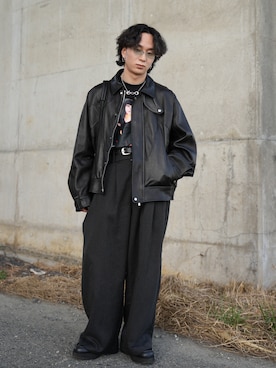 「A.D.S.R.（エーディーエスアール）のアイテム」を使った、熊谷一平さん（メンズ・165cm）の春コーディネート
