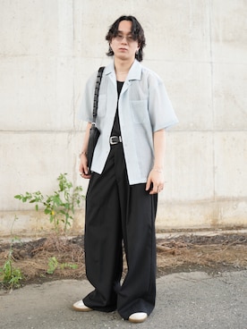 「YArKA（ヤーカ）のアイテム」を使った、熊谷一平さん（メンズ・165cm）の夏コーディネート