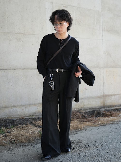 High gauge henley neck knit / ハイゲージヘンリーネックニット