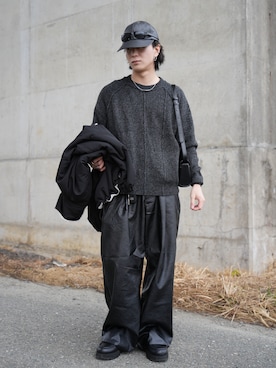 「アイテム（アクセサリー）」を使った、熊谷一平さん（メンズ・165cm）の冬コーディネート