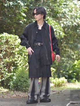 「アイテム（サンダル）」を使った、熊谷一平さん（メンズ・165cm）の秋コーディネート