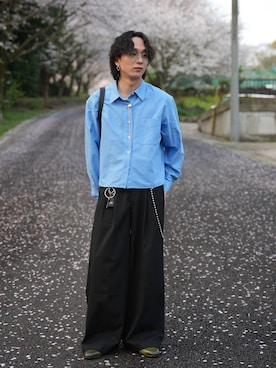 「SINSS（シンス）のアイテム（アクセサリー）」を使った、熊谷一平さん（メンズ・165cm）の春コーディネート