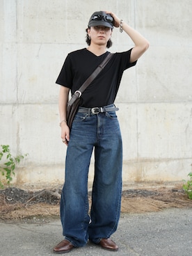 「GU（ジーユー）のアイテム」を使った、熊谷一平さん（メンズ・165cm）の夏コーディネート