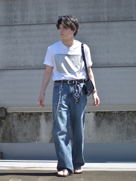 「MAISON SPECIAL（メゾンスペシャル）のアイテム（アクセサリー）」を使った、熊谷一平さん（メンズ・165cm）の夏コーディネート