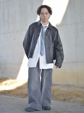 「アイテム（フォーマルスーツ/小物）」を使った、熊谷一平さん（メンズ・165cm）の冬コーディネート