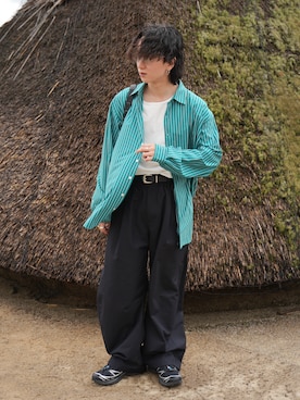 「MM6 Maison Margiela（ｴﾑｴﾑｼｯｸｽ ﾒｿﾞﾝ ﾏﾙｼﾞｪﾗ）のアイテム」を使った、熊谷一平さん（メンズ・165cm）の春コーディネート